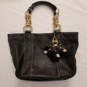 Juicy Couture black leather tote bag